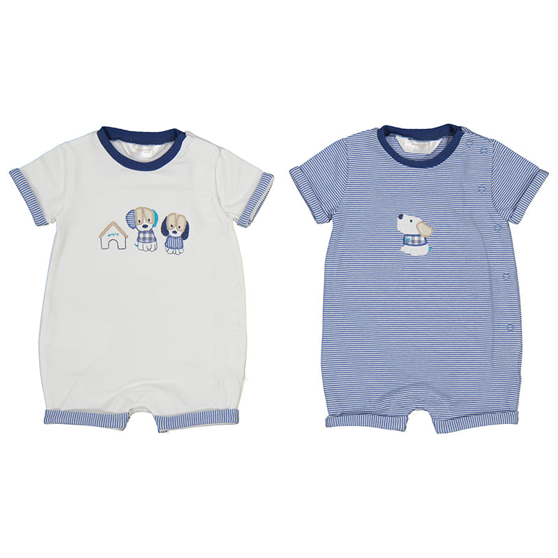 Mayoral Boys 2 Pack Shortie Rompers SS24