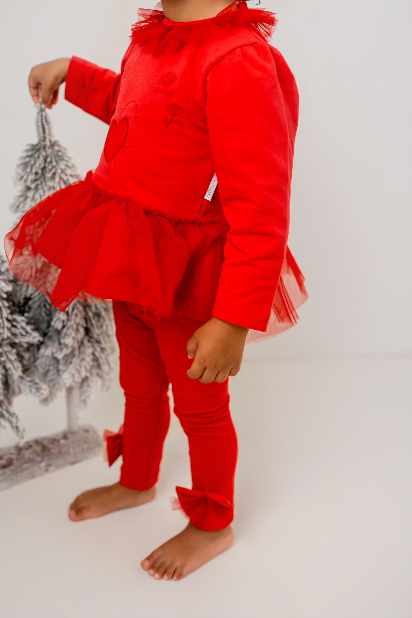 Pastels & Co Girls Red Tulle Legging Set AW25 Maria