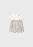 Mayoral Boys Ceremony Beige Romper SS25