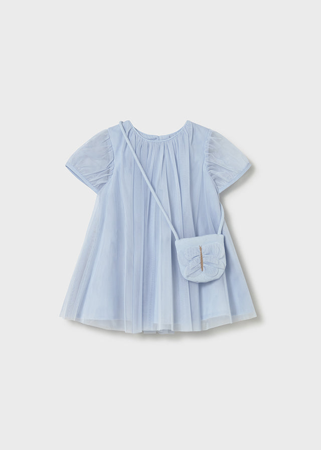Mayoral Girls Blue Tulle Dress and Bag SS26