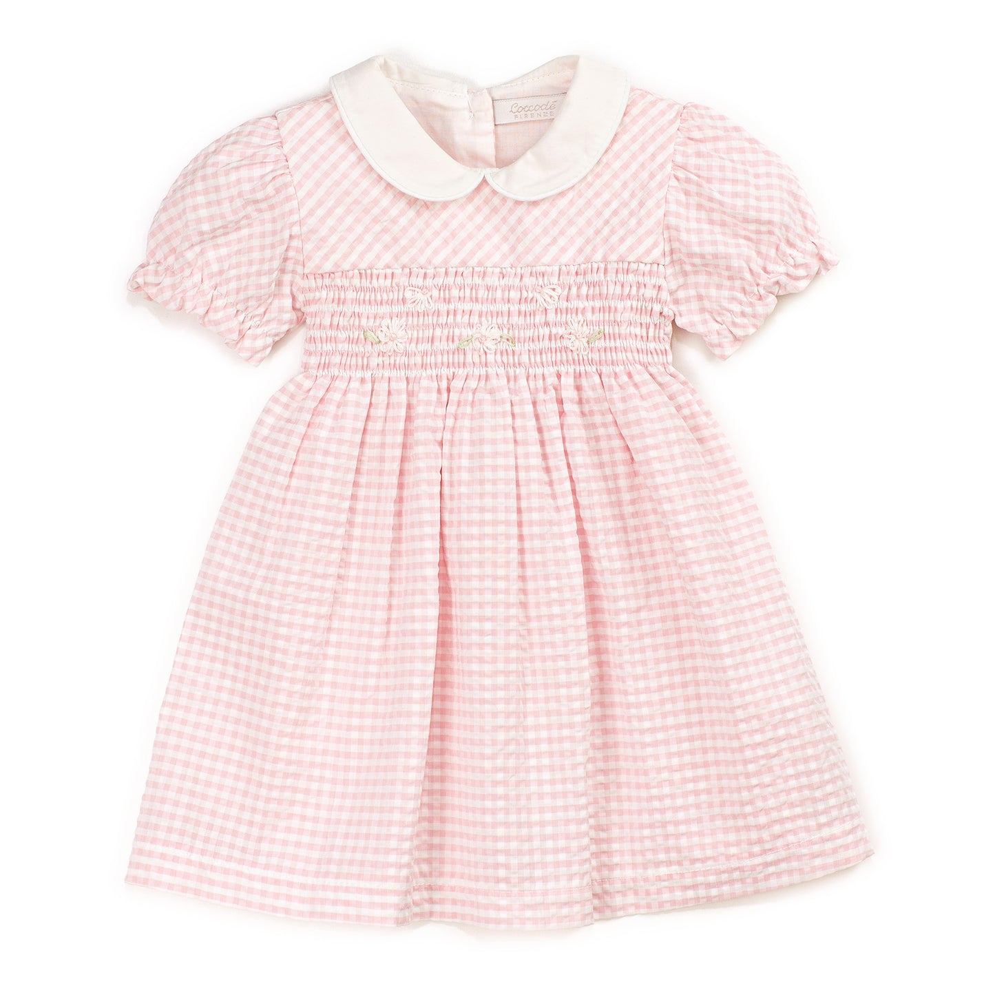 Coccodé Girls Pink Gingham Smocked Dress SS24