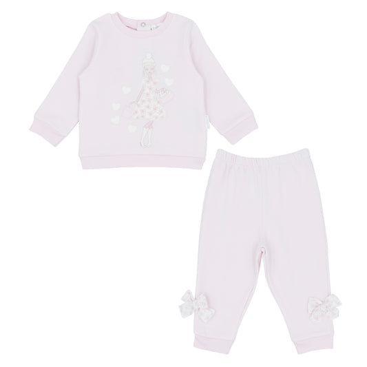 Pastels & Co Girls Pink  Tracksuit Set Sally AW24