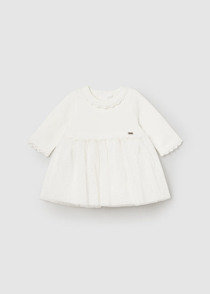 Mayoral Baby Dress in Cream And Gold AW24