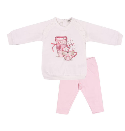 EMC Girls Legging Set in Pink/Cream AW24