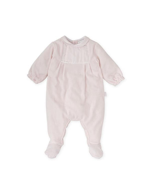 Tutto Piccolo Girls Pink Velour Baby Grow AW25