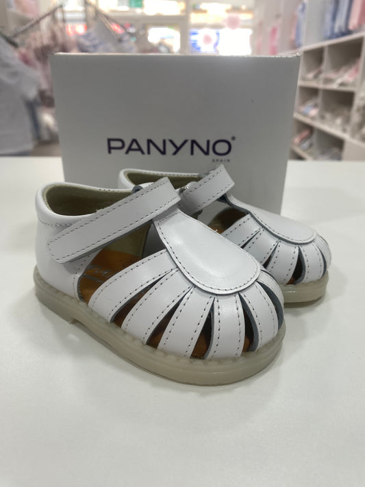 Panyno Boys White Sandals With Velcro Fastening