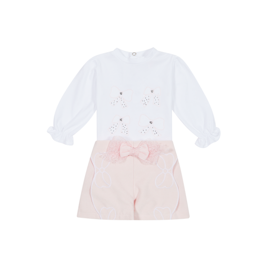 Deolinda Girls Bow Shorts And LS Sparkle Top AW24