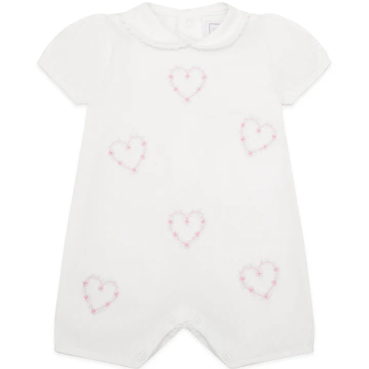 Emile Et Rose Girls Heart Romper Pink and White (Jody) SS25