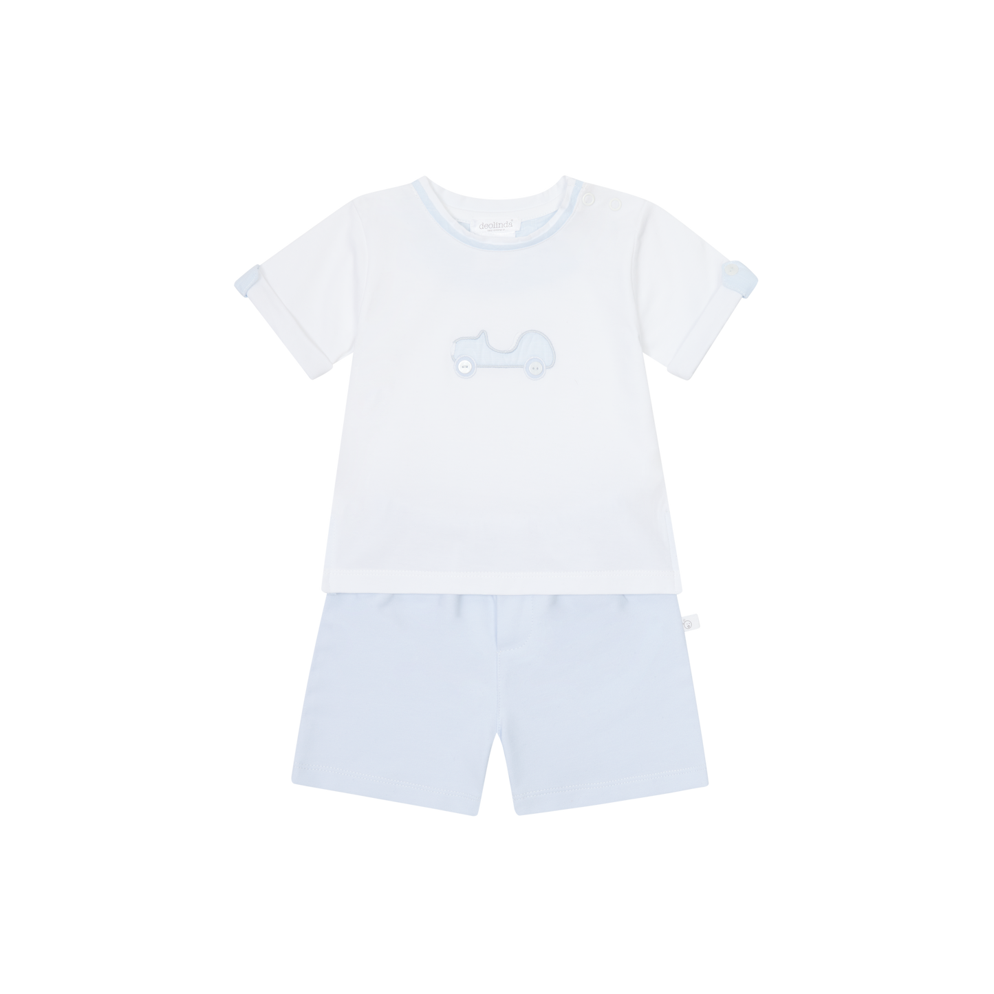 Deolinda Boys Short Set in Sky Blue/White (Lino) SS25