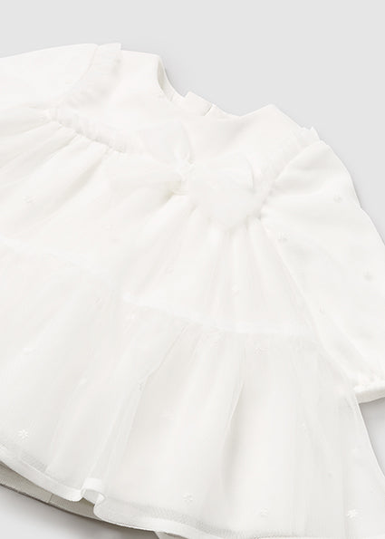 Mayoral Girls Tulle Dress in White or Red AW24