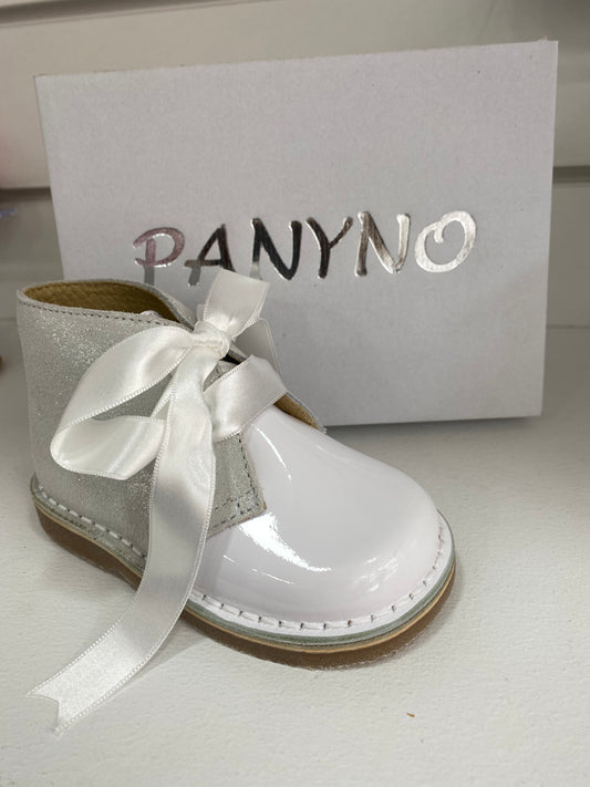 Panyno Girls White Sparkle Boots