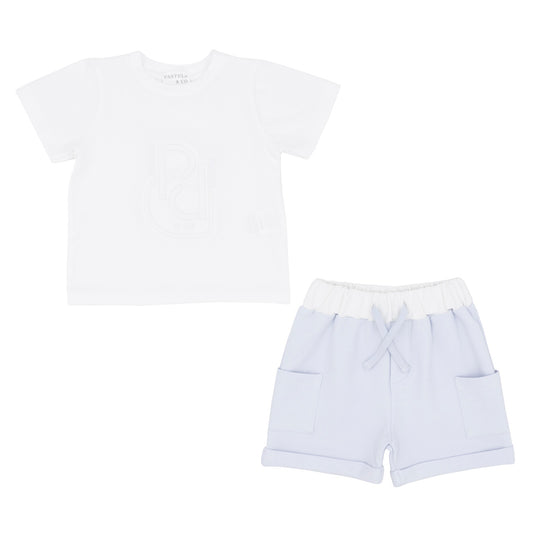 Pastels & Co Boys Heston Short Set (Pale Blue) SS25