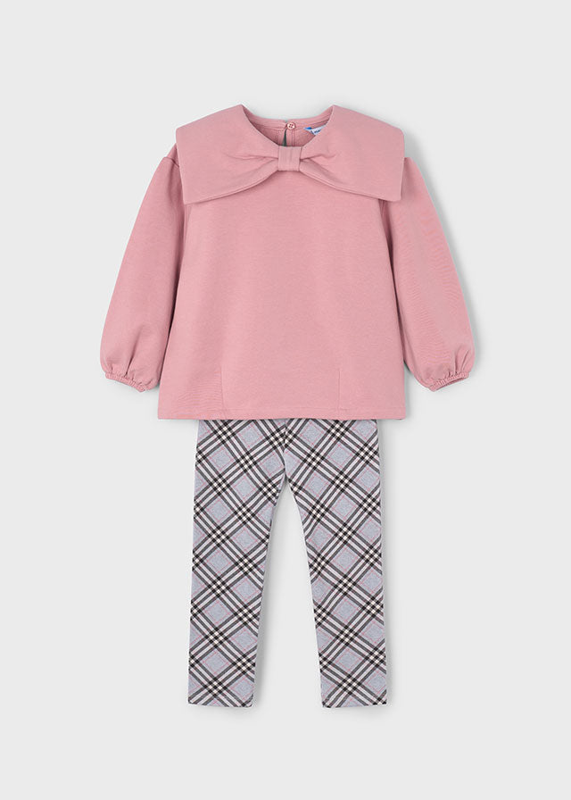 Mayoral Girls Grey Tartan Legging Set AW25