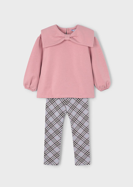 Mayoral Girls Grey Tartan Legging Set AW25
