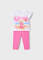 Mayoral Girls Pink/White 3/4 Legging Set SS25