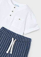 Mayoral Boys Stripe Shorts And T-Shirt SS25