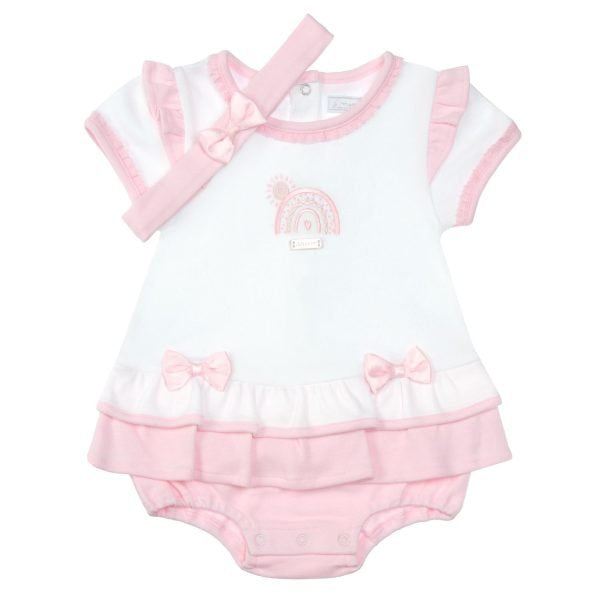 Amore Girls Pink/White Romper SS25