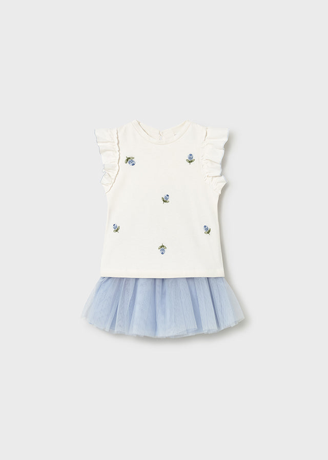 Mayoral Girls Blue Tulle Skirt Set SS26