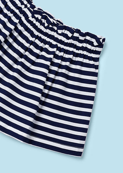 Mayoral Girls Navy Stripe Skirt Set SS24