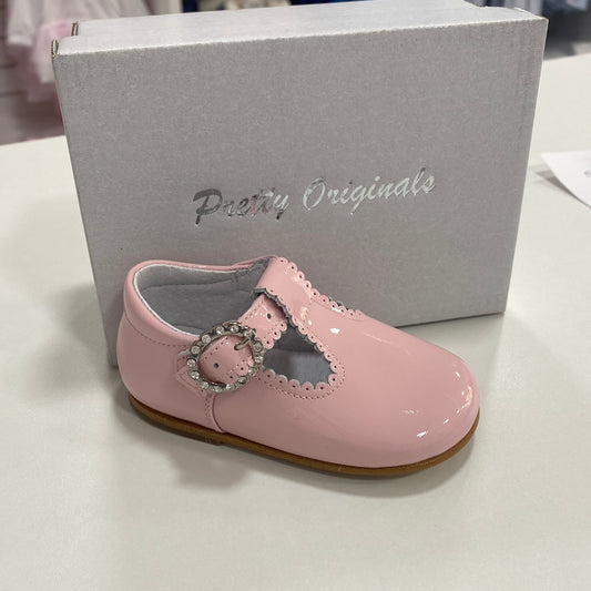 Pretty Originals Girls Pink Patent Shoes