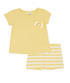 Rapife Girls Yellow Stripe Short Set SS24