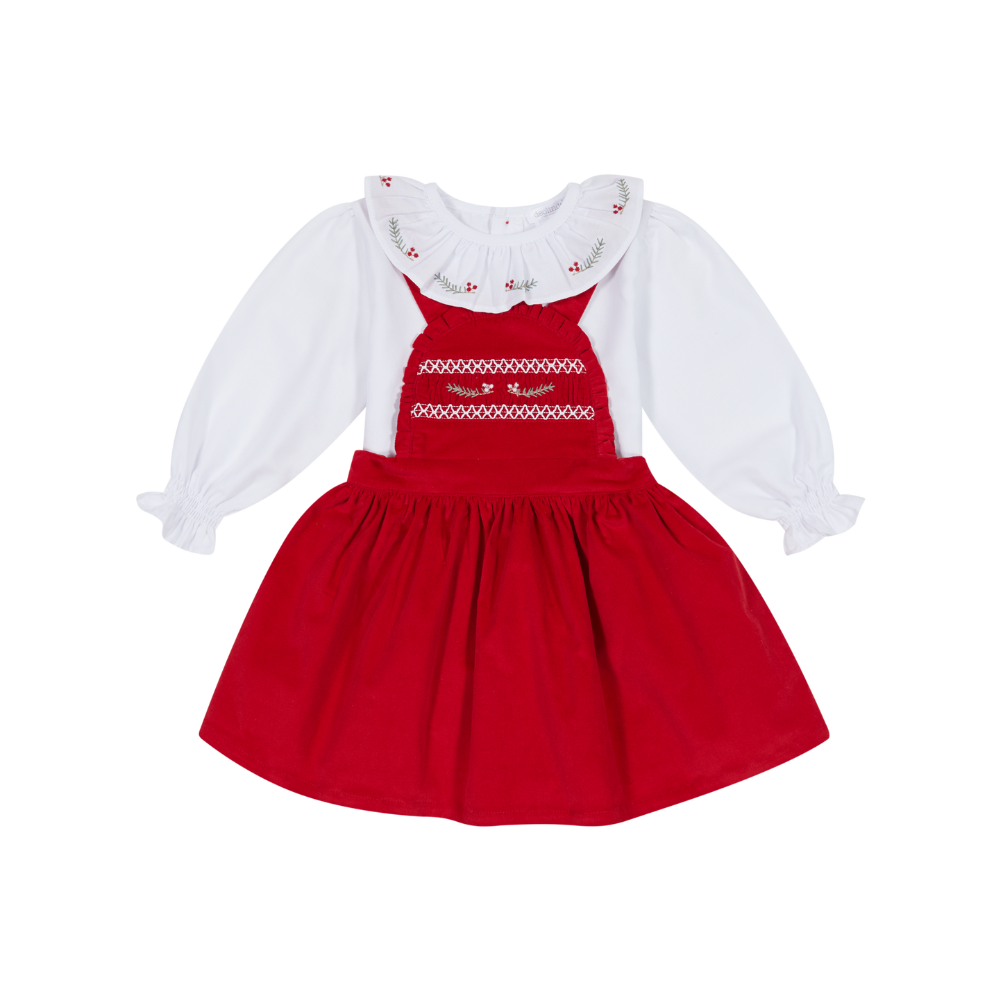 Deolinda Red Pinafore And Blouse Set AW24