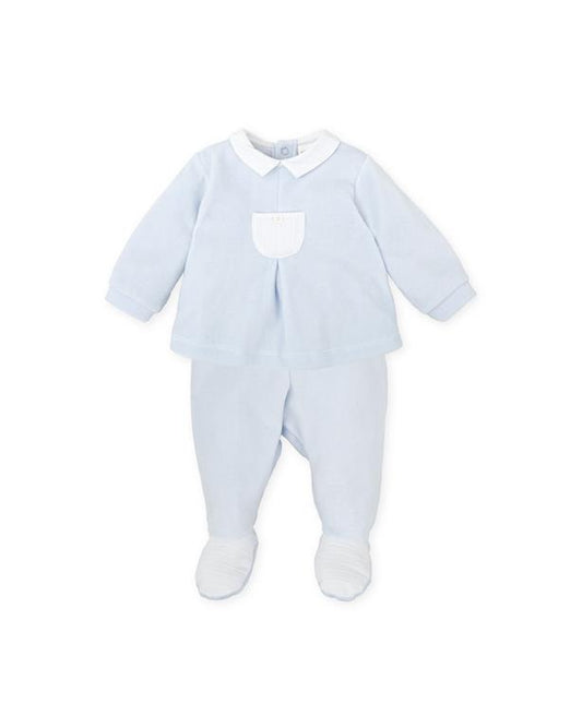 Tutto Piccolo Boys Velour 2 Piece Set with Feet AW24