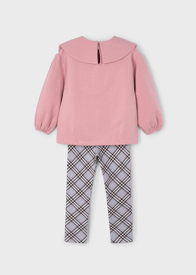 Mayoral Girls Grey Tartan Legging Set AW25