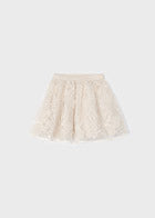 Mayoral Girls Tulle Beige Skirt And Cream Top