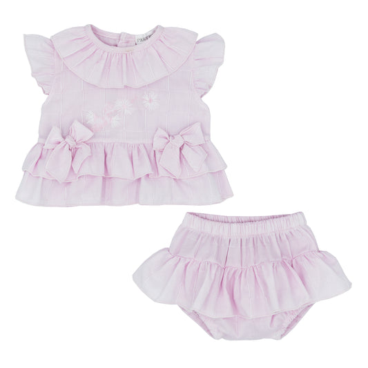 Pastels & Co Girls Frill Top & Jam Pant Set SS24 Ceillia