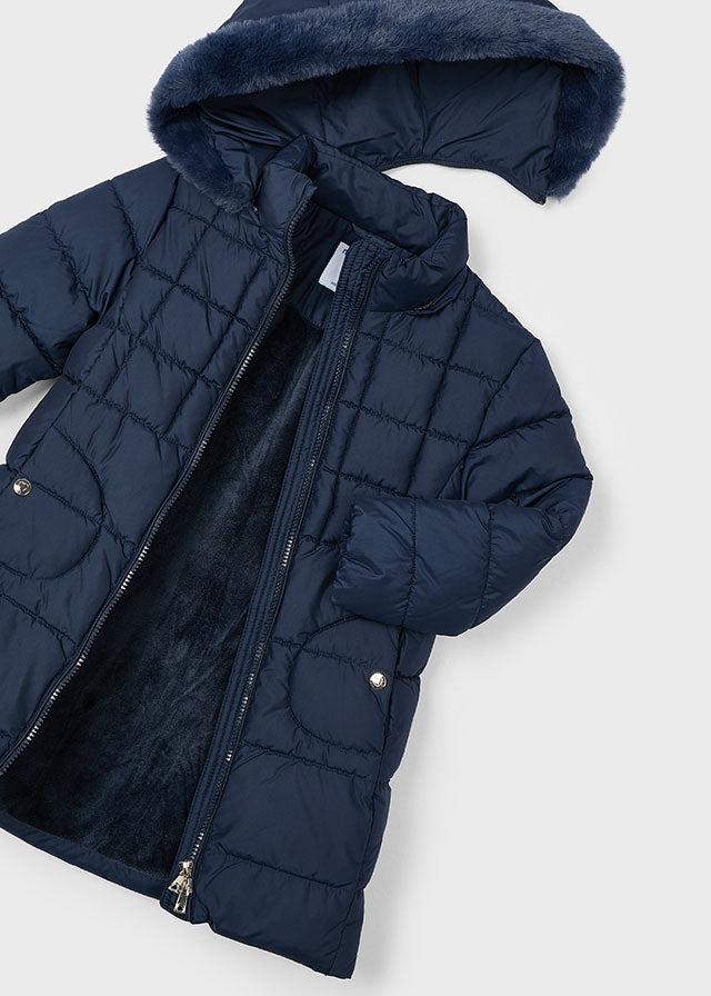 Mayoral Girls Navy Long Coat AW24