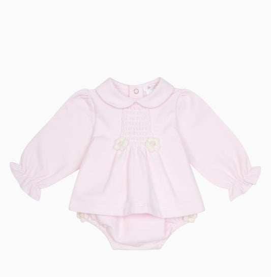 Deolinda Girls Smocked Flower Jam Pant Set AW25