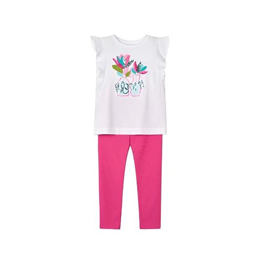 Mayoral Girls Flower Sequins Legging Set SS24