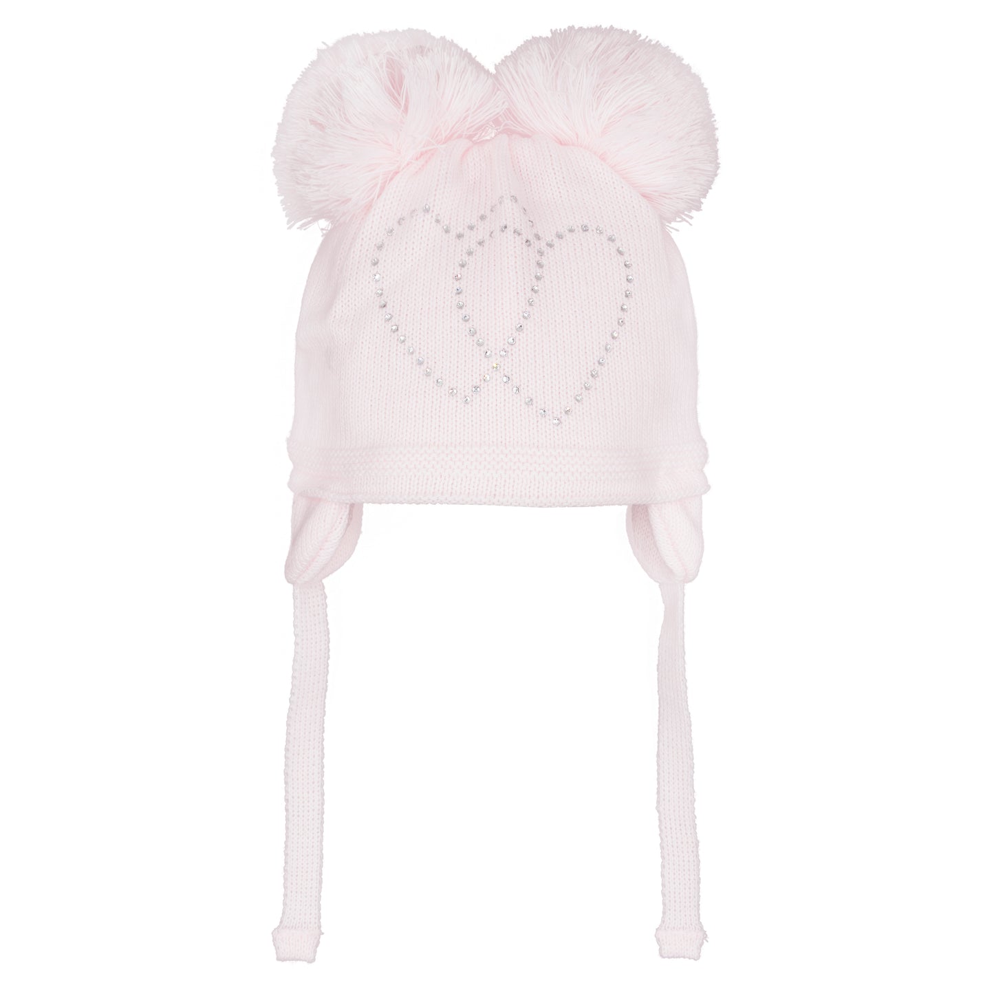 Pastels & Co Girls Andie Double Pom Pom Heart Hat