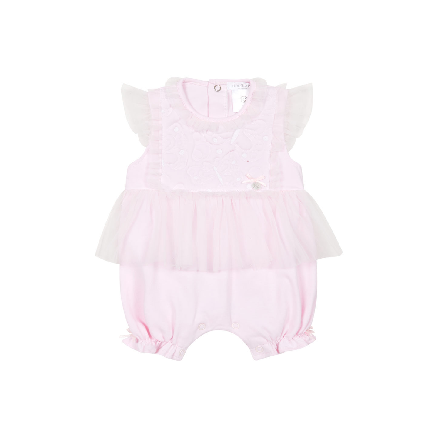 Deolinda Girls Pink Tulle Romper SS26 Frida