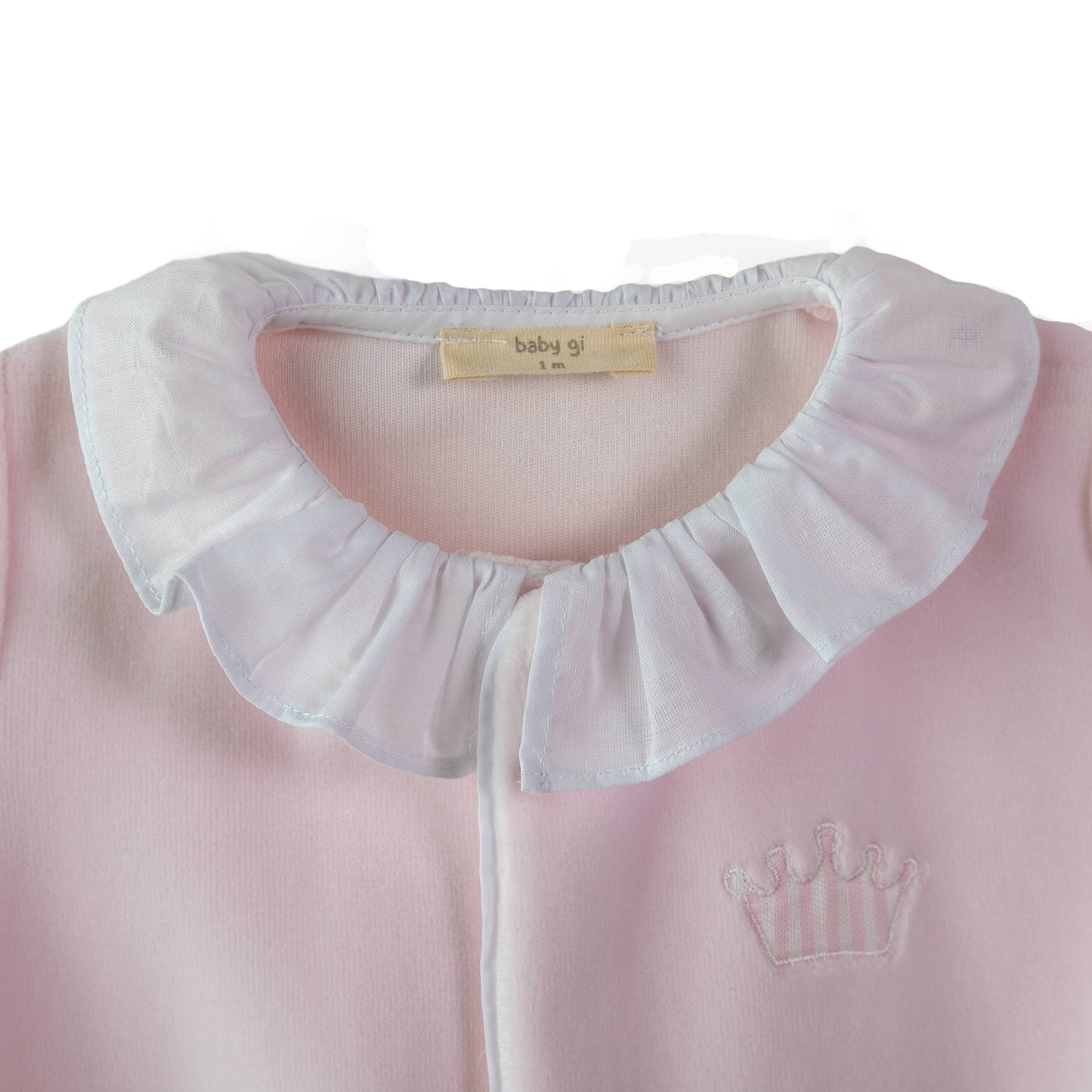 Baby Gi Girls Velour Crown Babygrow AW24