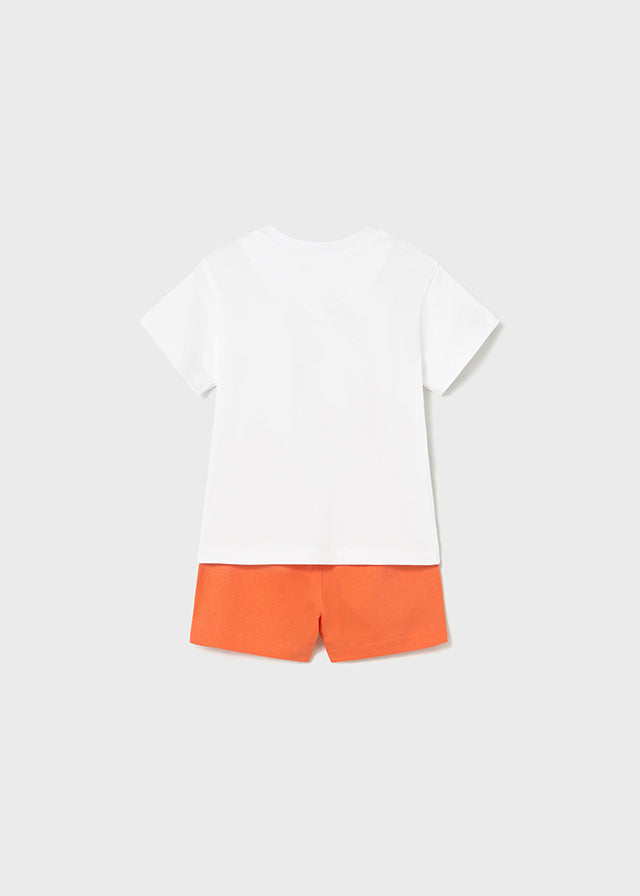 Mayoral Boys Orange Short Set SS26