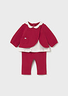 Mayoral Baby Girls Trouser Set In Beige or Red AW25