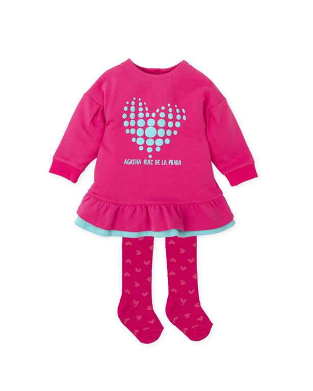 Agatha Ruiz De La Prada Girls Fuchsia Dress & Tights AW24