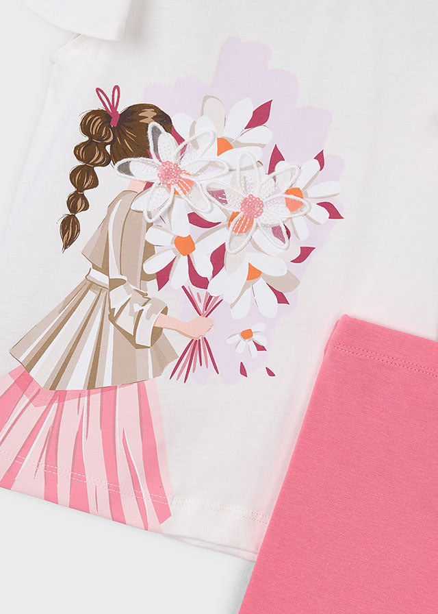 Mayoral Girls Peach Cropped Legging Set SS26