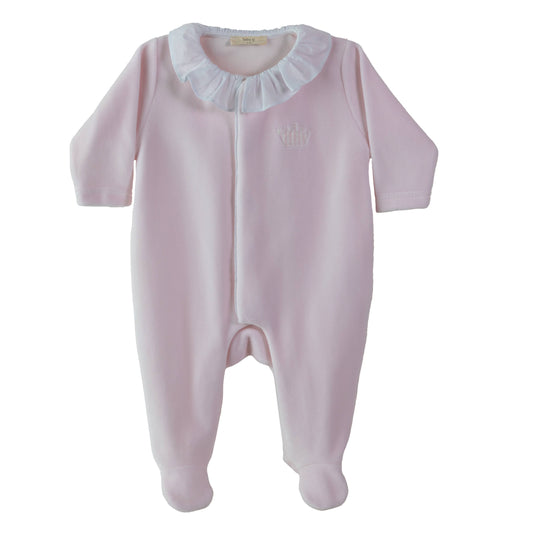 Baby Gi Girls Velour Crown Babygrow AW24