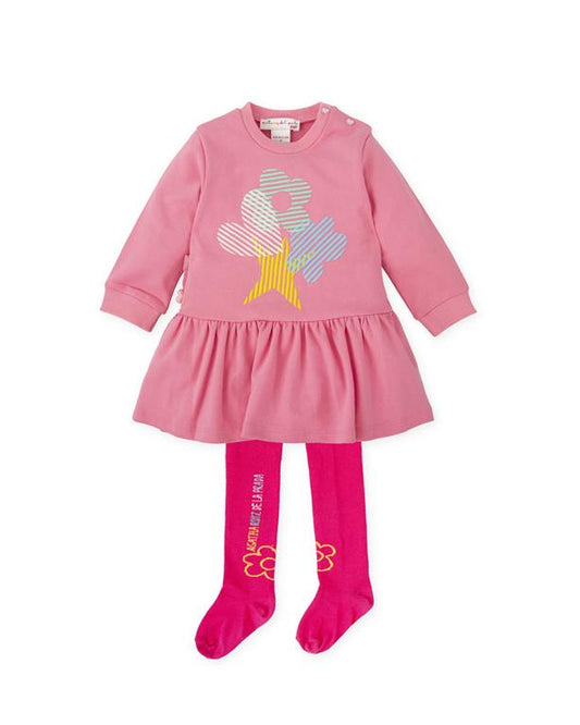 Agatha Ruiz De La Prada Girls Strawberry Pink Dress and Tights AW25