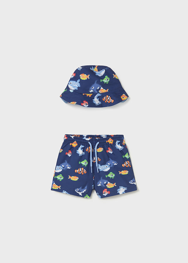 Mayoral Boys Swim Shorts And Sunhat Set UPF 40+ SS26