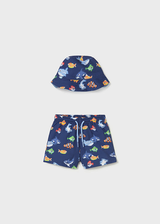 Mayoral Boys Swim Shorts And Sunhat Set UPF 40+ SS26