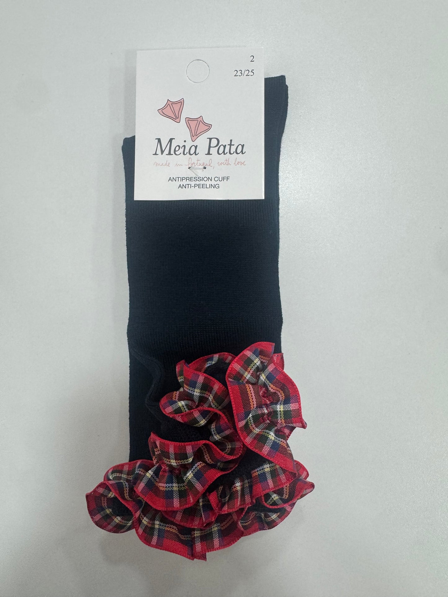 Meia Pata Navy Knee High Tartan Socks