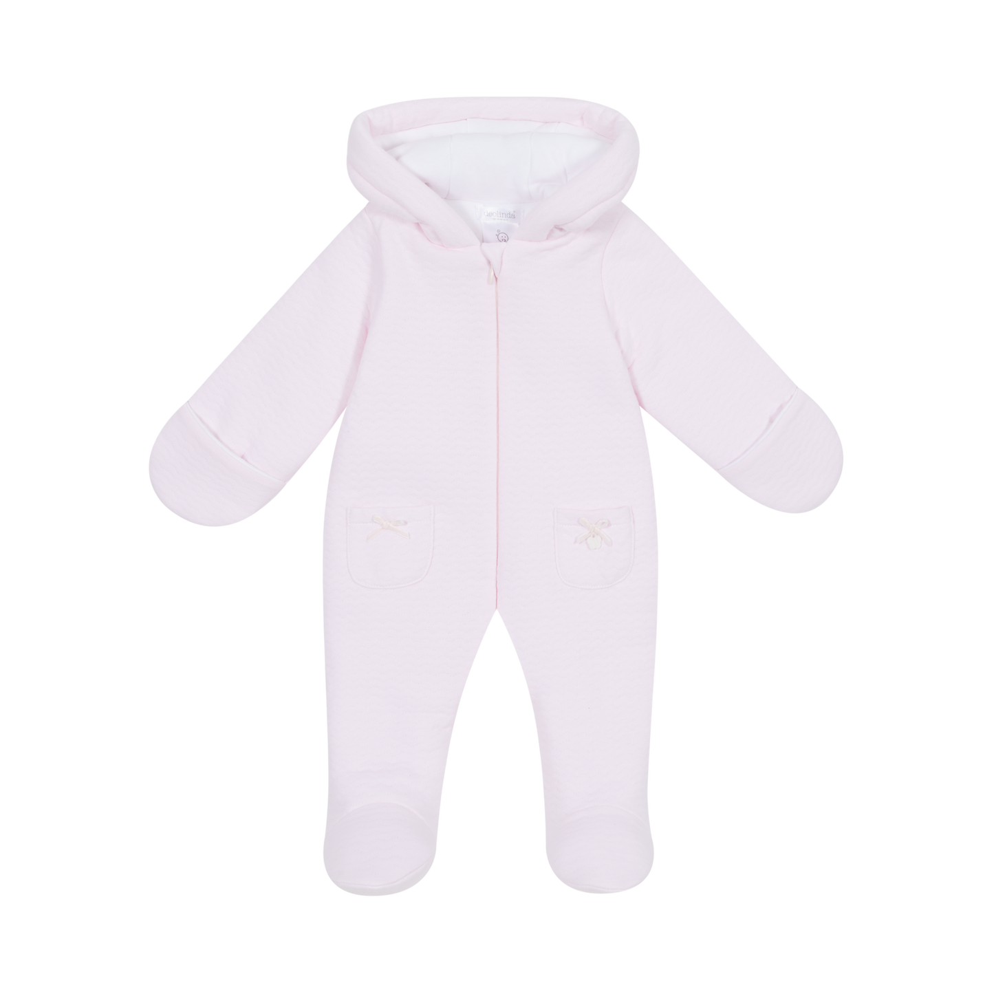 Deolinda Girls Pink Snowsuit With Feet AW24