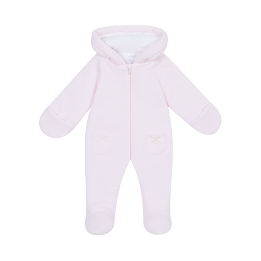 Deolinda Girls Pink Snowsuit With Feet AW24