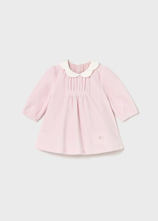 Mayoral Baby Girls Pink Velour Dress AW25