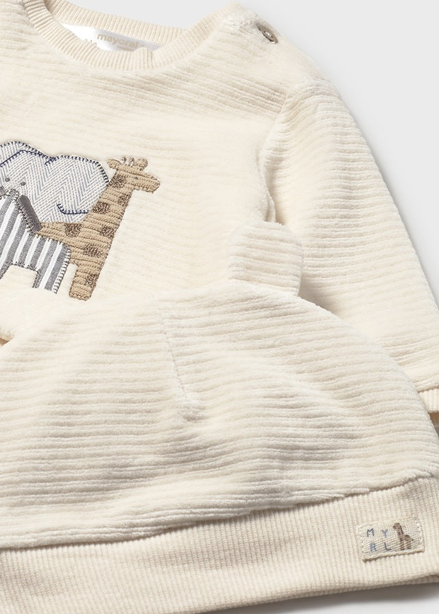 Mayoral Boys 3 Piece Beige Velour Set AW25
