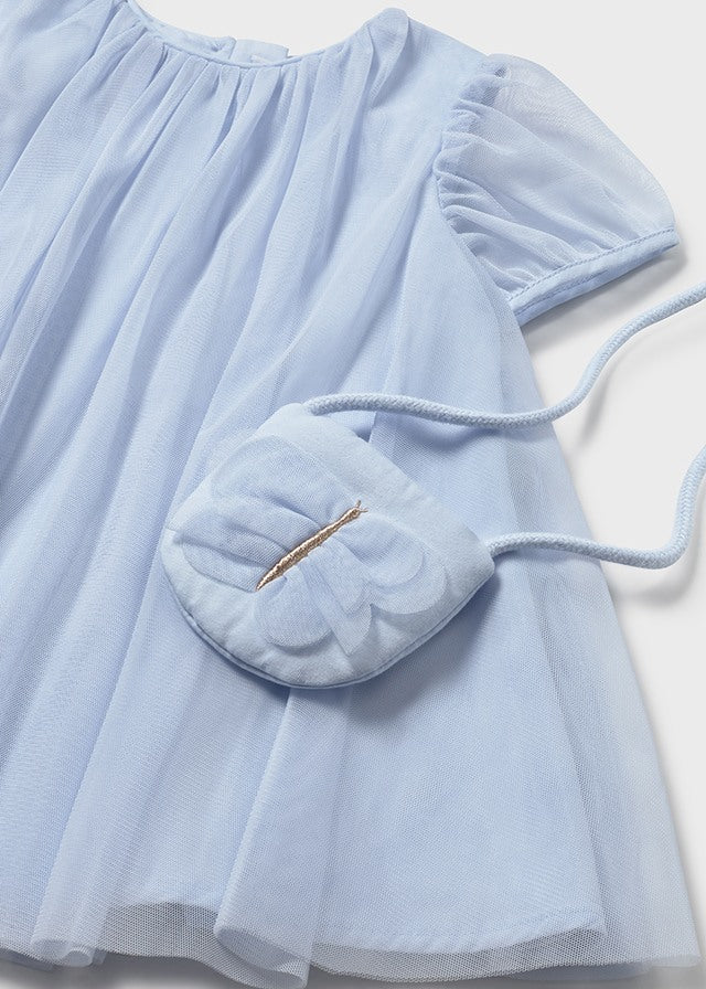 Mayoral Girls Blue Tulle Dress and Bag SS26